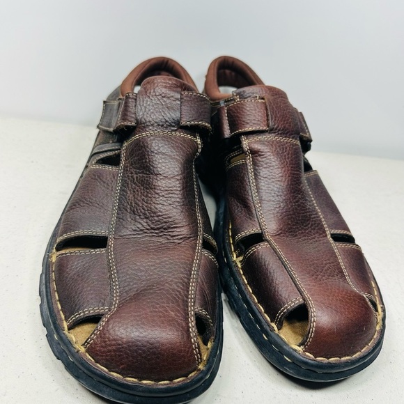 Skechers Men\'s Size 13 Brown Leather Hook & Loop Fisherman Sandals 60230 main image 5
